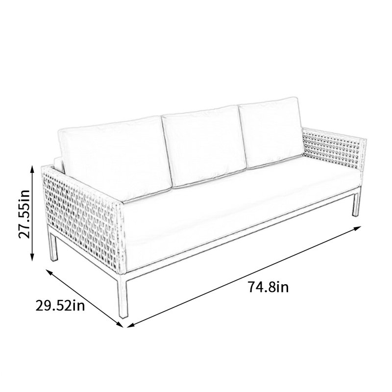 Coussins d'extérieur Bristen 74,8 po avec Sunbrella®