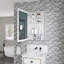 Armoire à pharmacie avec miroir pour salle de bain avec porte qui s'ouvre, miroir pour salle de bain avec rangement, armoire d'entrée-108813452