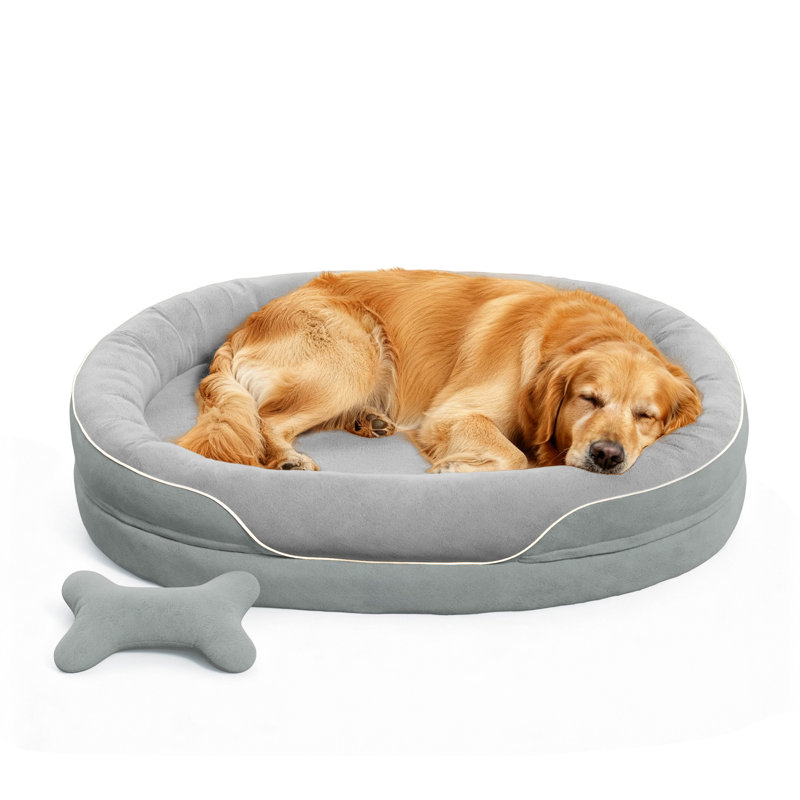 Lit orthopédique pour chien avec mousse à mémoire de forme et canapé avec traversin, housse lavable à la machine, lit pour chien confortable