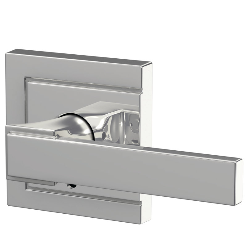 Custom Northbrook Hall-Closet and Bed-Bath Lever with Upland Trim, Bright Chrome