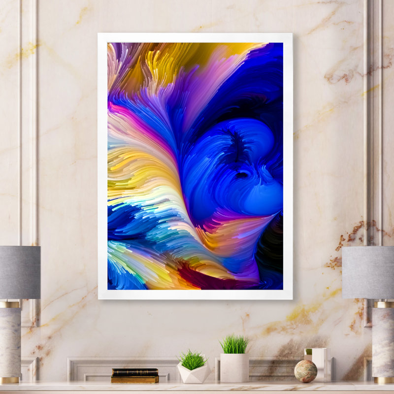 «Escape Of Liquide Art», reproduction d'art moderne sur toile, Cadre photo blanc, H 32 po x l 16 po x P 1 po