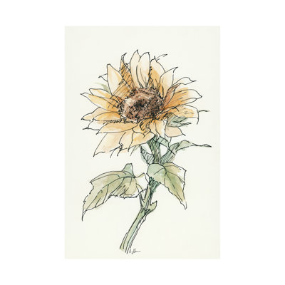 Sunflower II a Hand Embelished Textured Canvas