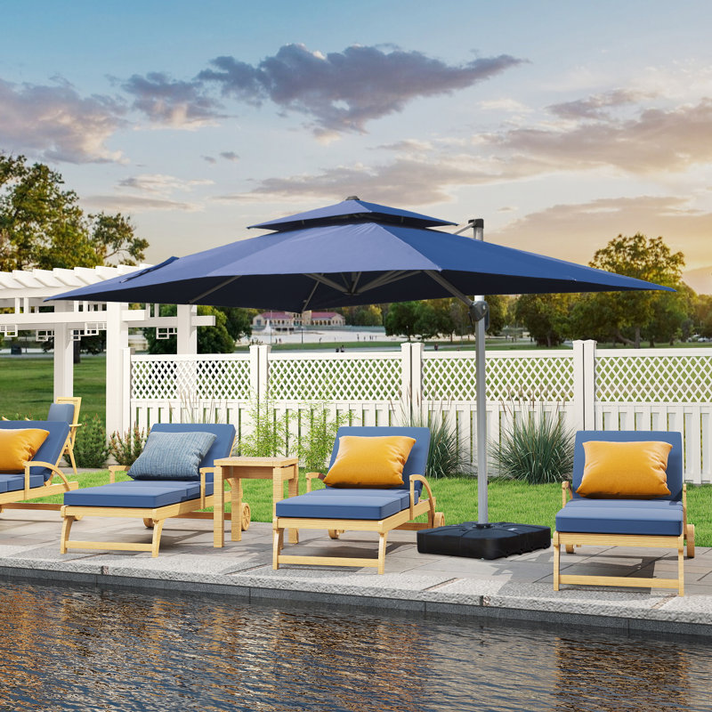 Parasol en porte-à-faux 137,8 po Jiaxian, Bleu marine