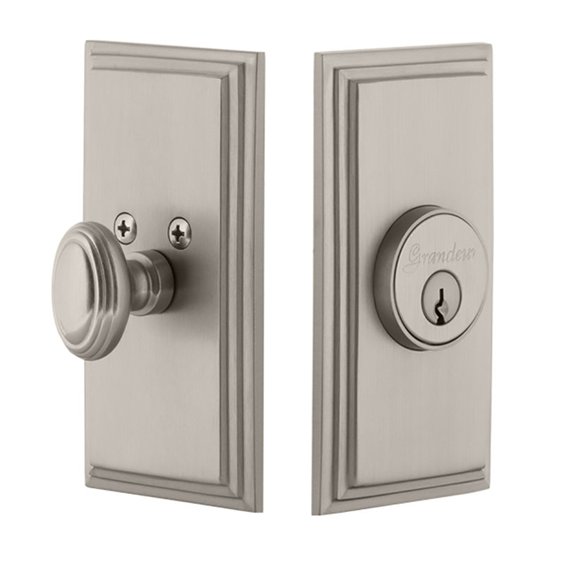 Pêne dormant à cylindre simple Carre, 2.75", Nickel satiné