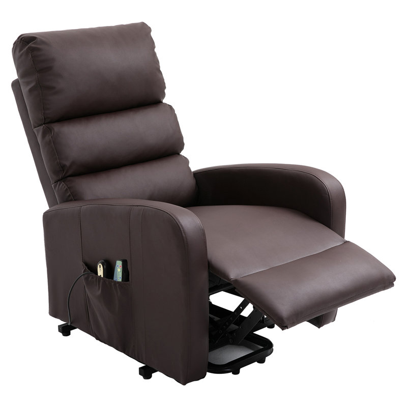 Nieves 73cm Wide Lift Assist Standard Recliner with Massager, Brown