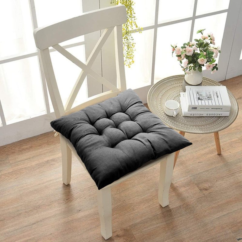 4Pcs Soft Thicken Tatami Seat Cushion, Dark Grey