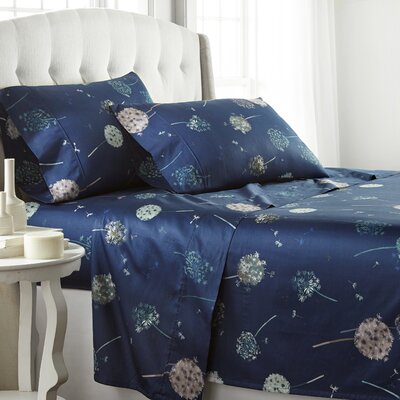 Dandelion Dreams Collection 300 Thread Count Floral 100% Cotton Sheet Set -  SouthShore Fine Linens, BY-DNDL-SS-BLU-Q