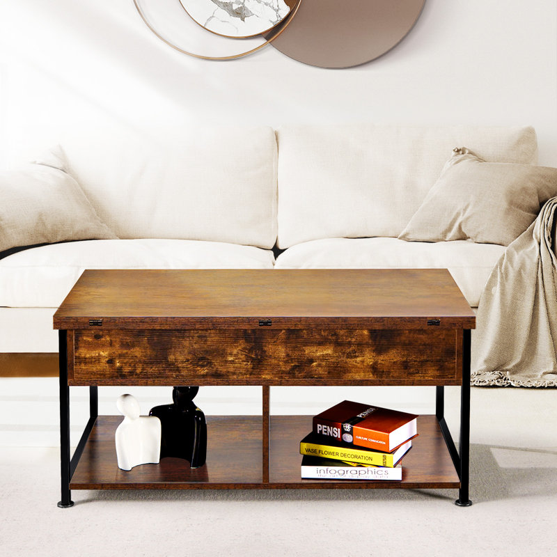 Table basse à plateau relevable 40 po avec rangement