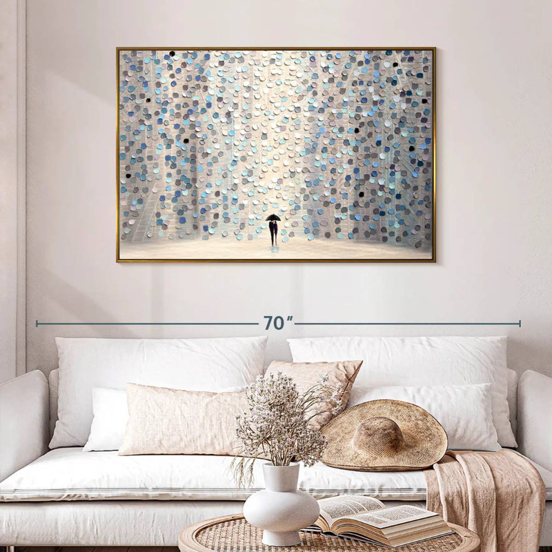 Promenez-vous ensemble, 46 po x 31 po, Cadre flottant doré