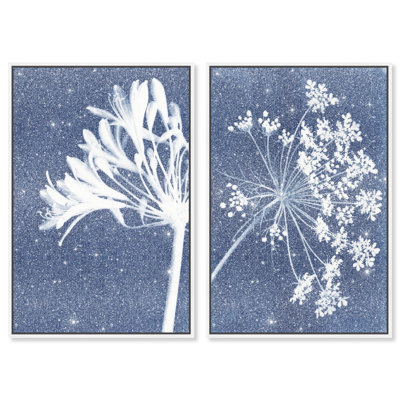 Cyan Flowers Set Set by Oliver Gal