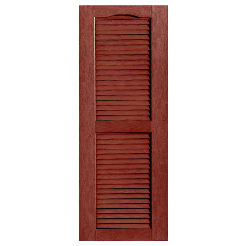 Paire de volets à persiennes cathédrale personnalisés ouverts, H 51 po x l 18 po x P 1 po, Rouge