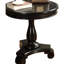 Table d'appoint ronde 26 po noire, aspect bois, table d'appoint 26,5 po de hauteur-984291036