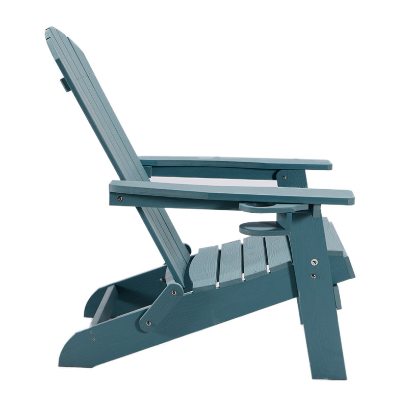 Chaise Adirondack pliante en plastique Tranquilo Depot, Bleu sarcelle