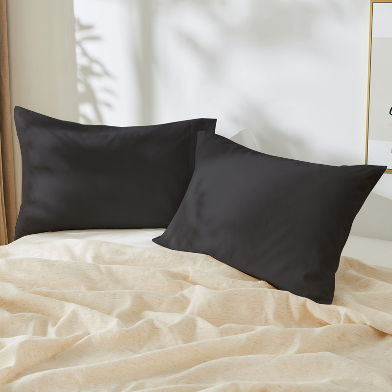 Double Brushed, Skin-Friendly Pillowcase set, Queen Pillow Case, Black