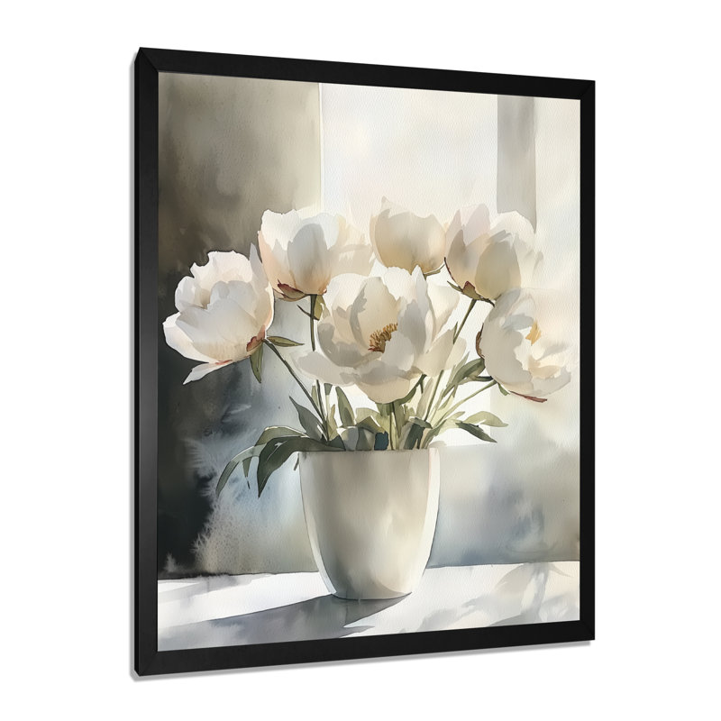Blaisdell - Art mural floral, Reproduction encadrée d'une seule photo, H 40 po x l 30 po, Noir, noir, noir, noir