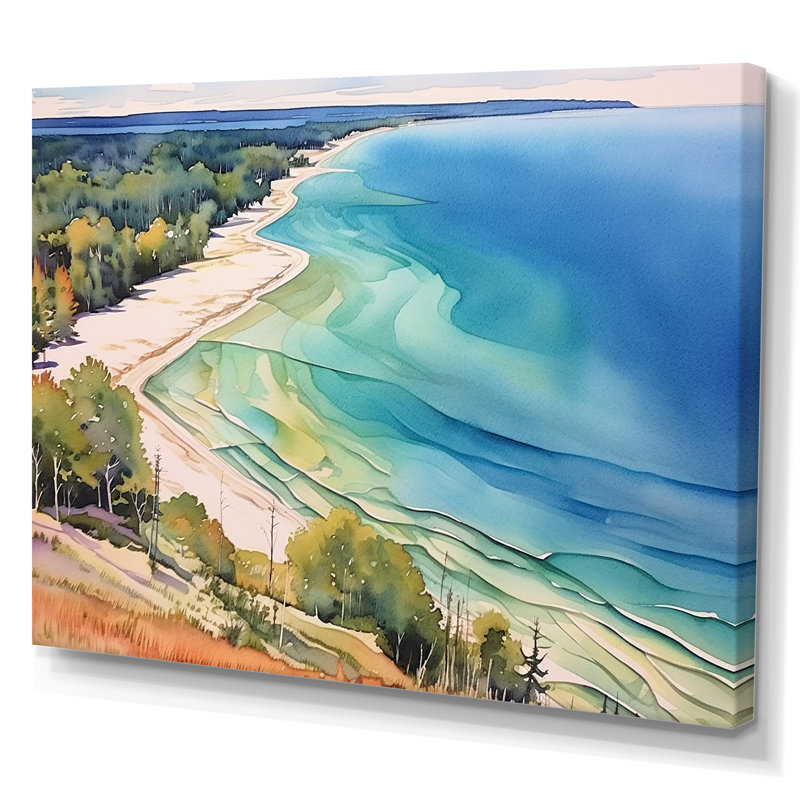 Michigan Grand Lakes Horizon - Print on Canvas, 24" H x 32" W x 1" D, Wrapped Canvas