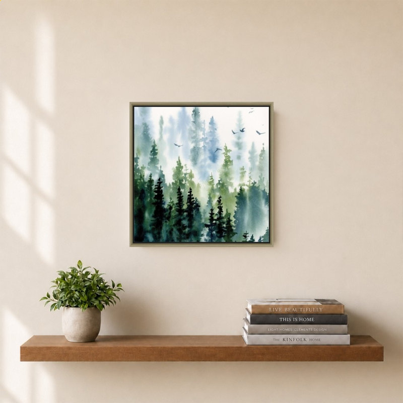 Treeline par Katrina Pete - Impression sur toile, H 28 po x l 28 po, Champagne