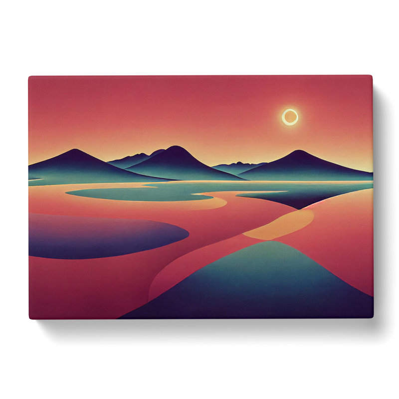 XXX-H1022-WF-8290X Statuesque Abstract Mountains - Wrapped Canvas Print, 40cm H x 60cm W x 3cm D