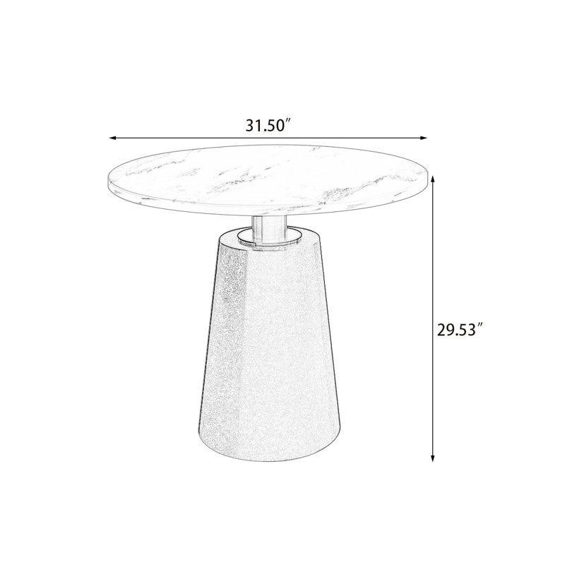 Black Round Marble Dining table, Black