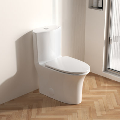 Toilette allongée une pièce à double chasse avec hauteur de siège confortable (siège inclus)