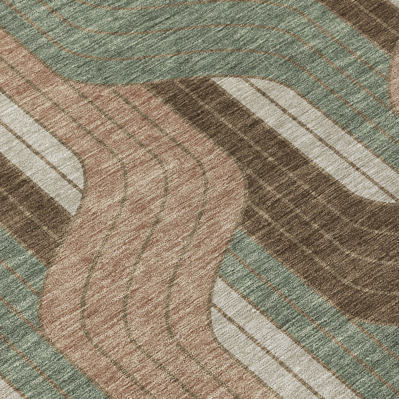 Machine Washable Indoor/Outdoor Lockway ACN2422 Mid-Century Modern Rug, Rectangle 10' x 14'