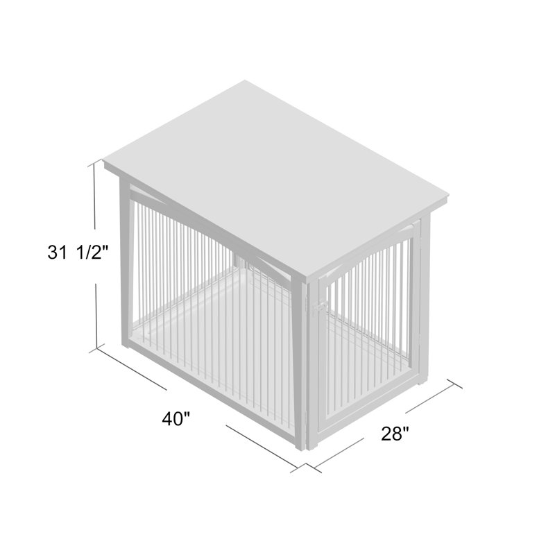 Navarra Multifunctional Pet & Crate, Large (31.14" H x 124.33" W x 0.79" D)