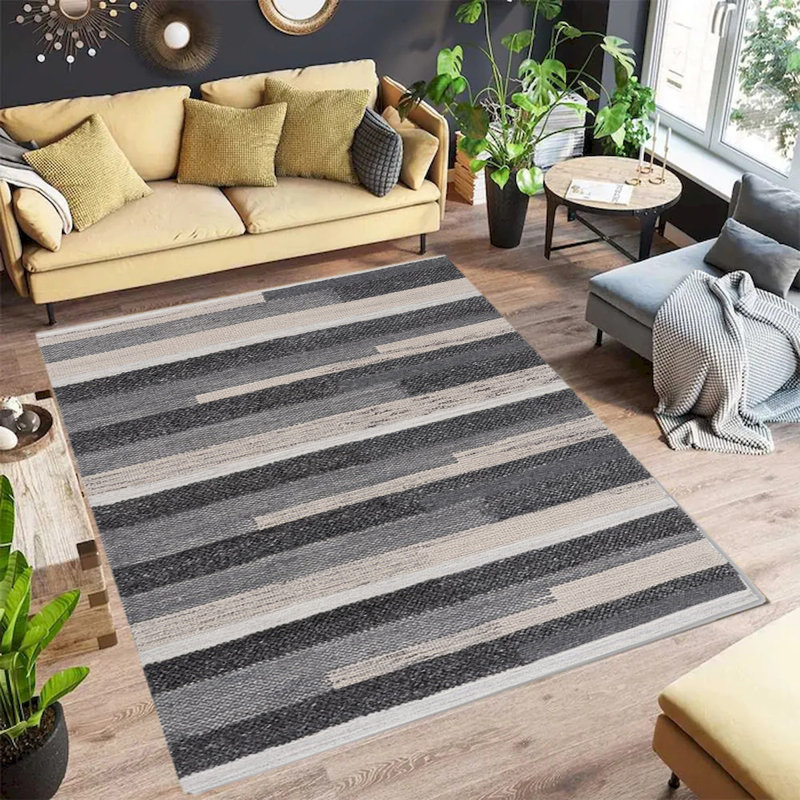 Tapis gris tissé à la main Hygge