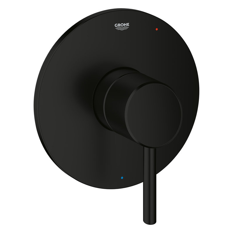 Concetto Shower Valve Trim Kit with Pressure Balance Cartridge, Matte Black
