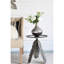 Table d'appoint argentée en aluminium antique