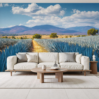 Peel and Stick papier peint paysage plantation d'agave plantes murales de tequila H 69 po x l 96 po amovible papier peint mural auto-adhésif Art déco pour enfants chambre salon chambre de bébé