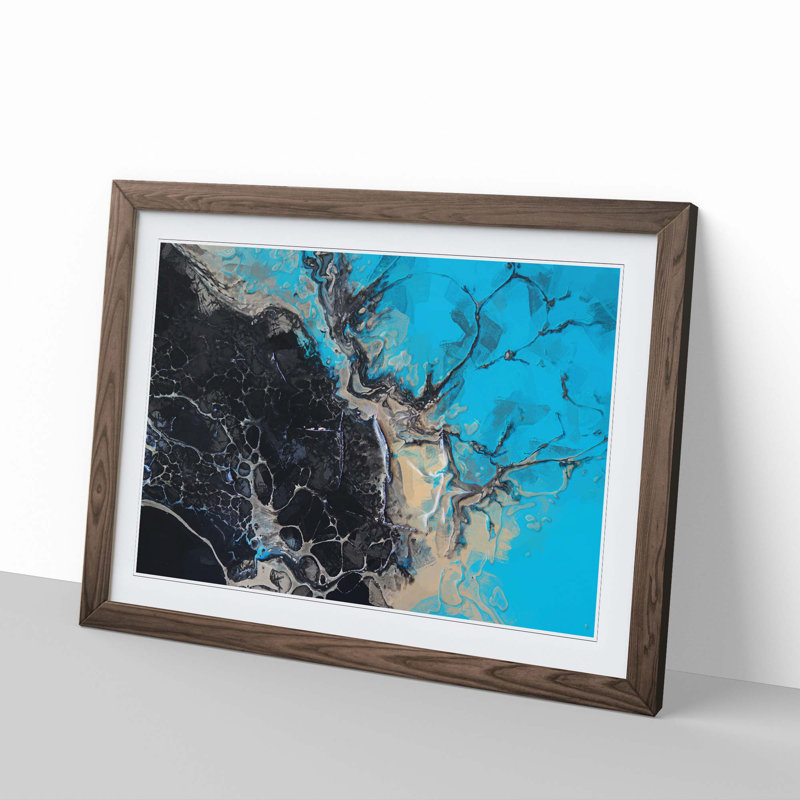 Bleed into Colour in Abstract - Picture Frame Painting Print, Walnut Framed, 36cm H x 48cm W x 2cm D