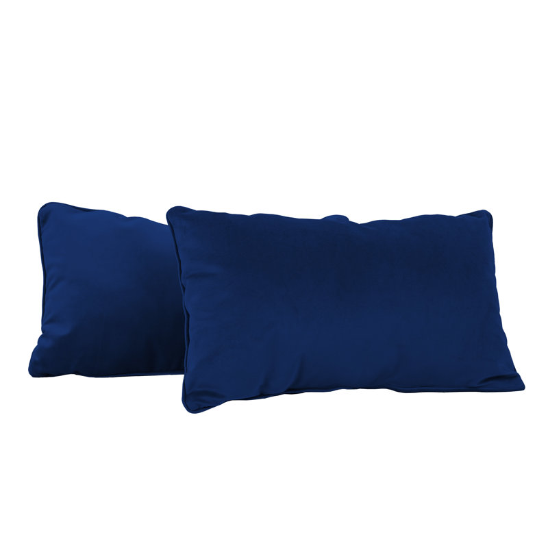 Rectangle Lumbar Microfiber Pillow with Piping, 2-pack, Eclipse, Rectangular 12"H x 20"W