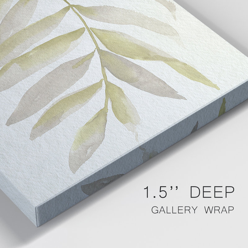 «Whispering Palm I», toile tendue avec châssis de qualité supérieure - prête à être accrochée, H 60 po x l 80 po x P 1 po