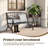 Ethanael Powder Coated Steel Outdoor Bench