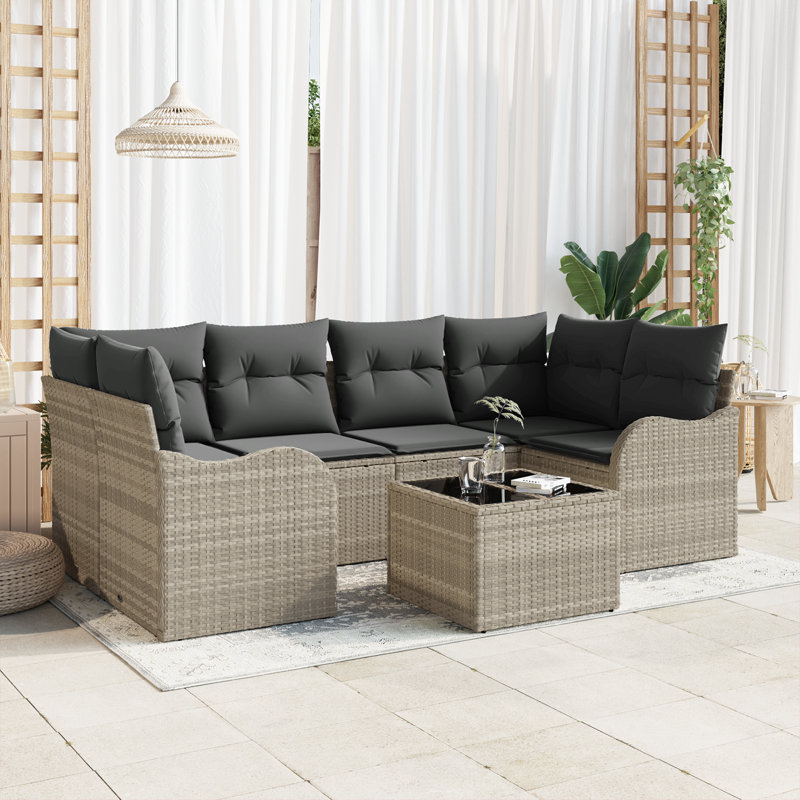 234cm Wide Patio Sofa with Cushions
