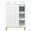 Meuble-lavabo simple 24 po avec comptoir en céramique Braco