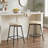 Swivel Upholstered Counter Stool with Metal Frame-118574631