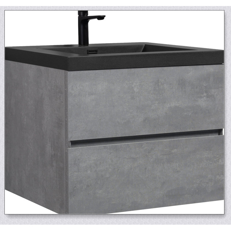 Meuble-lavabo mural 30 po avec lavabo, meuble-lavabo mural moderne
