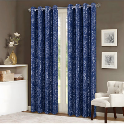 Brighton Abstract Leaves Foil Print Window Curtain