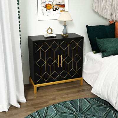 Armoire d'appoint 32 "avec garniture dorée