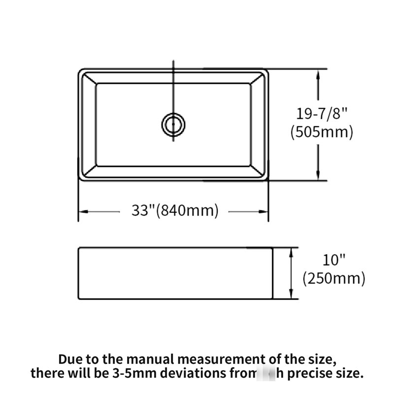 33 Inch White Sink - Ceramic Apron Front Basin For Kitchen, , Heat , Scratch And Stain Easy To Scrub Completely, 33X20x10 With Sound Decrease Feature Single Bowl Strong Protected, Clean, Reduction