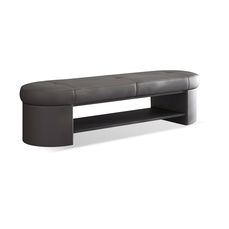 Upholstered Bench, Dark Gray