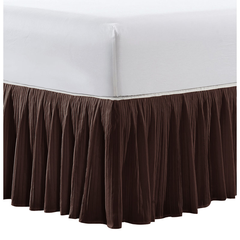 Pleated Bed Skirt, Queen, Chestnut