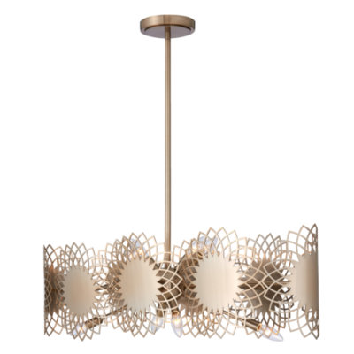 Helia 8 LT Brushed Champagne Gold Linear Pendant Kalco