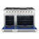 Cosmo 48 in. Vista Collection 5.5 cu. ft. Double Oven Gas Range, 8 Italian Burners, LED Panel, Cast Iron Grates, Stainless Steel