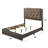 Fabric & Rustic Gray Oak Finish EK Bed