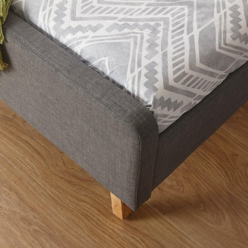 Elinor Upholstered Bed, Single (3'), Grey