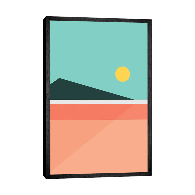 Geometric Landscape XV - Print on Canvas, 66.04 cm H x 45.72 cm W, Black Framed