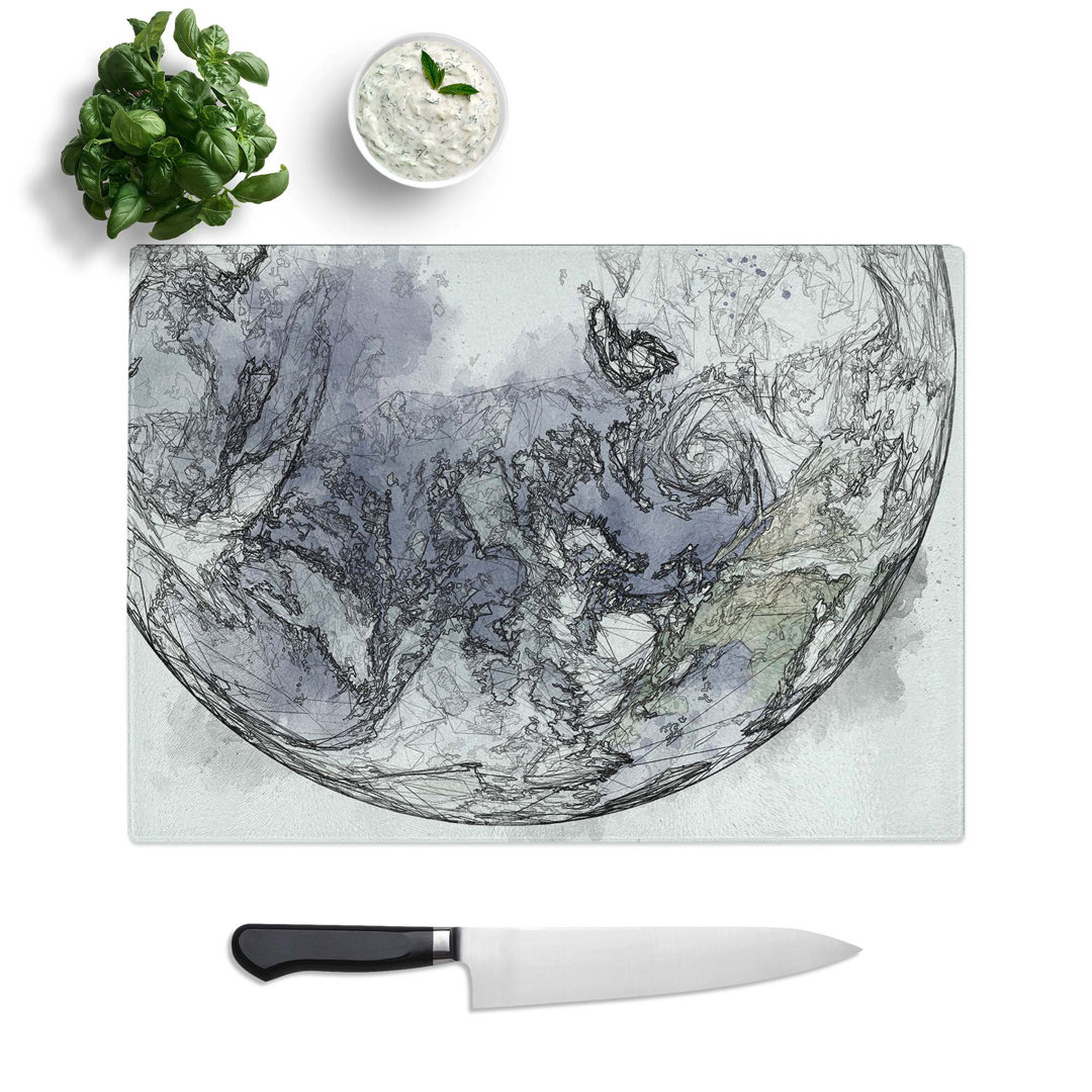 Glass Eastern Pacific Ocean of Earth in Abstract Chopping Board