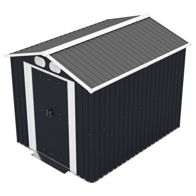 Campcraft 8X6 FT Outdoor Storage Shed, Metal Tool Shed & Outdoor Storage With Lockable Doors & Air Vents, For Backyard Garden Patio